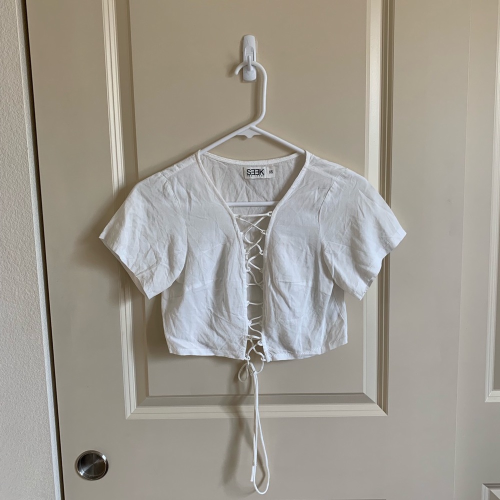 LF Lace Up Crop Top